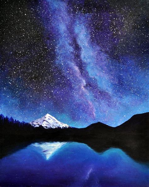 Acrylic Painting Of Night Sky
