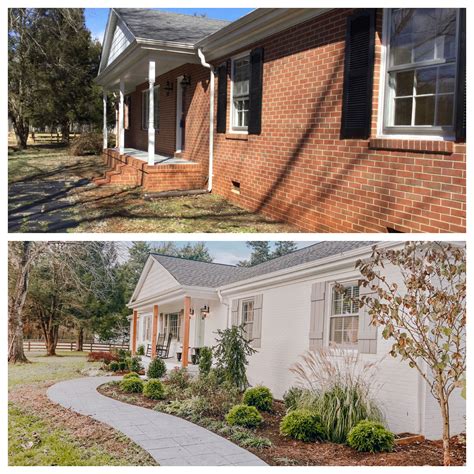 White Painted Brick House Before And After